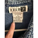 Vintage Club Z Acid Wash Denim Shirt 80s With Bedazzled Applique Detail Blue Size XL Photo 1