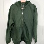 Aerie NEW Green Fleece Sherpa Soft Cozy Full Zip Loungewear Boho Hoodie M Photo 0