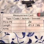 J Jill Floral Tunic Blouse Blue White Large Photo 8