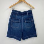 Boden High Rise Paper Bag Waist Jean Shorts Mid Vintage Pleated NEW Womens 4 Photo 3