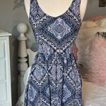 One Clothing  Blue Print Knit Dress Open Back Womens XS Photo 1