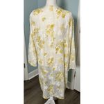 Mi Ami Ivory And Mustard Sheer Floral Print Textured Open Kimono, L/XL White Size L Photo 4