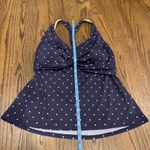 LL Bean Womens Blue Polka Dot Racerback Babydoll Tankini Swim Top Size Medium Photo 4