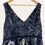 Marchesa Notte Velvet Floral Tiered Ruffle Sleeveless V Photo 10