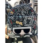 Karl Lagerfeld $178 NEW Auth  Multi-Colored ADELE ALLOVER KARL Small Backpack Photo 2