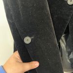 frame denim FRAME Womens Velour Blazer Jacket 4 Black Career Single Button Lined Velvet Photo 1