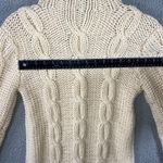 Vtg Cable Knit Long Cardigan Sweater Women XS/S Button Front Chunky Collared Photo 7