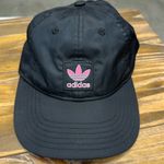 Adidas  Black Pink Nylon Lightweight Adjustable Back Strap Baseball Hat Cap Photo 0