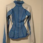 Lululemon U-Turn Reversible Pullover Long sleeve Sz 4 Bright Blue Stripe Photo 4