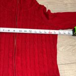 Ralph Lauren Lauren Sweater Womens S Red Cable Full Zip Brass Buckles Pockets Photo 7