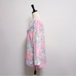 Lilly Pulitzer White Pink Amelia Island Getting Steamy Crabs Notch V Tunic XL Photo 2