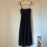 XScape  Women’s Black Strapless Wide Leg Sheer Overlay Cocktail Jumpsuit Size 2P Photo 2