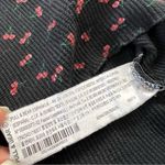 Pull & Bear  Women's Small Black Cherry Print Ribbed Top Photo 3
