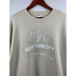 Orange Kiss Women’s Cream New York City Baggy Sweatshirt Size XL Photo 2