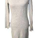 Loft gray speckled sweater dress with ribbon accents at sleeve cuffs size XS Photo 0