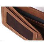 Men’s Slim Brown Leather Bifold Wallet Soft Thin Perfect for Cards and ID Photo 2