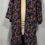Jessica Simpson Women’s Floral Long Kimono Duster Cardigan Ruffle Hem Size M Photo 0