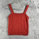 Joie  Cable Knit Sweater Cardigan Tank Set Womens XS Rust Red Cropped 2pc Casual Photo 4