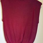 Ellison NWT  wine mock neck padded power shoulder top size L Photo 0