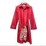 ZARA  Trench Coat Trench Jacket Belted Side Pockets Raspberry Pink Pleated Size S Photo 2