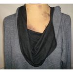 NWT New Designer Josie Natori Top Blouse Black Gray Womens S Long Sleeves Cowl Photo 1