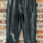 Abercrombie & Fitch Abercrombie Black Vegan Leather High Rise Straight Ankle Pants, 26 Photo 0