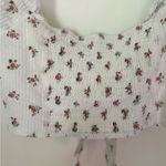 Princess Polly white floral tie front crop top size 2 100% cotton Photo 6