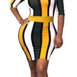 Above The Knee Fashionably Striped Dress Multiple Size L Photo 0