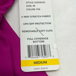 DKNY  Halter Style‎ Swimsuit Top W/Ruffle M FUSHIA PINK NEW Photo 2