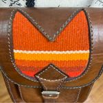 HANDMADE ARTESIAN Indigenous Brown Leather Southwestern Woven BOHO Crossbody Bag Photo 5