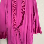 Natori  Pink Ruffle Satin Robe Small Photo 7