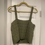 NWT Uncharted Threads Size L Dusty Olive Green Knit Cropped Cotton Tank Top Size L Photo 4