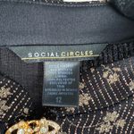 Vintage Metallic Evening Cardigan Black Gold Womens 12 Open Front Holiday Layer Photo 4