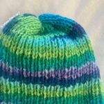 blue green purple ribbed knit fisherman style beanie hat Photo 7