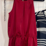 Ann Taylor Red Pleated Peplum Tank - LOFT Stripe Popover Blouse Bundle Size XS Photo 0