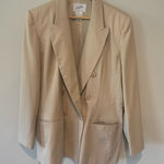 Jacqueline Ferrar VINTAGE 90s  Oversized Neutral Tan Women’s Blazer‎ Misses Sz 16 Photo 0
