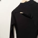 ASTR THE LABEL | RTR Ribbed Black Bodysuit Long Sleeve Sandra Mock Neck | Small Photo 3