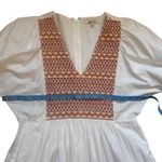 Madewell  Embroidered Poplin Mini Dress Puff Sleeve V neck‎ Size XS NWOT Photo 8