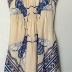 Anthropologie  Leifnotes Blue/Cream Bombay Bumble Bee Dress Size 0 Photo 3