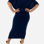 Robert Rodriguez  navy Merino
Wool Blouson boho Sweater revolve maxi dress $300 Photo 0