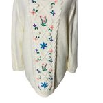 Talbots  Cable Knit Floral Embroidered Sweater Photo 4