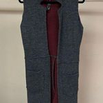 Renee C  Anthropology long warm charcoal burgundy vest S Photo 0