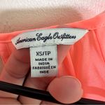 American Eagle Boho Blouse, Tunic Style Sheer Coral Pink Top, Tie Front, Size XS Photo 3