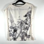 Kenar Womens Top--off-white/gray/black‎ patterned silky tunic sleeveless Size M Photo 6