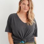 Aerie  Distressed V Neck Boyfriend T-Shirt S NWT Photo 1