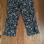 TALBOTS Cropped Dress Pants Sz 8 Black & White Leaves Side Zip Photo 10