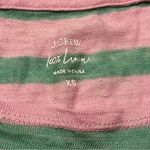 J.Crew Pink Green Stripe 100% Linen Cap Sleeve Pocket Shirt Top Size XS *FLAW* Photo 1