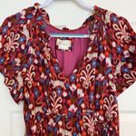 Anthropologie  Robin Mini Dress XS Red Pink Babydoll Floral Ruffled Tiered Fairy Photo 1