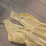 Love Shack Fancy NWT  Silk Lurex Pleated Bryce Dress in Golden Hour Photo 5