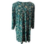 J.Jill Wearever Top Tunic Green Floral Paisley SZ Med Jersey Cottage Core Fairy Photo 5